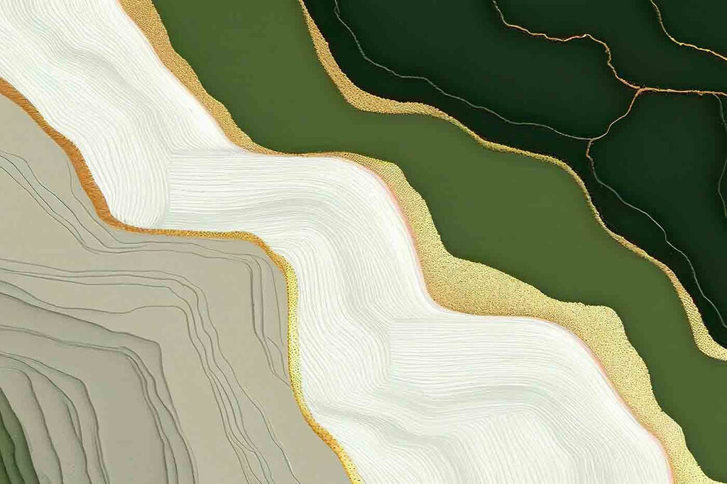 Πράσινα στρώματα και κρέμα — πλήρες σχέδιο