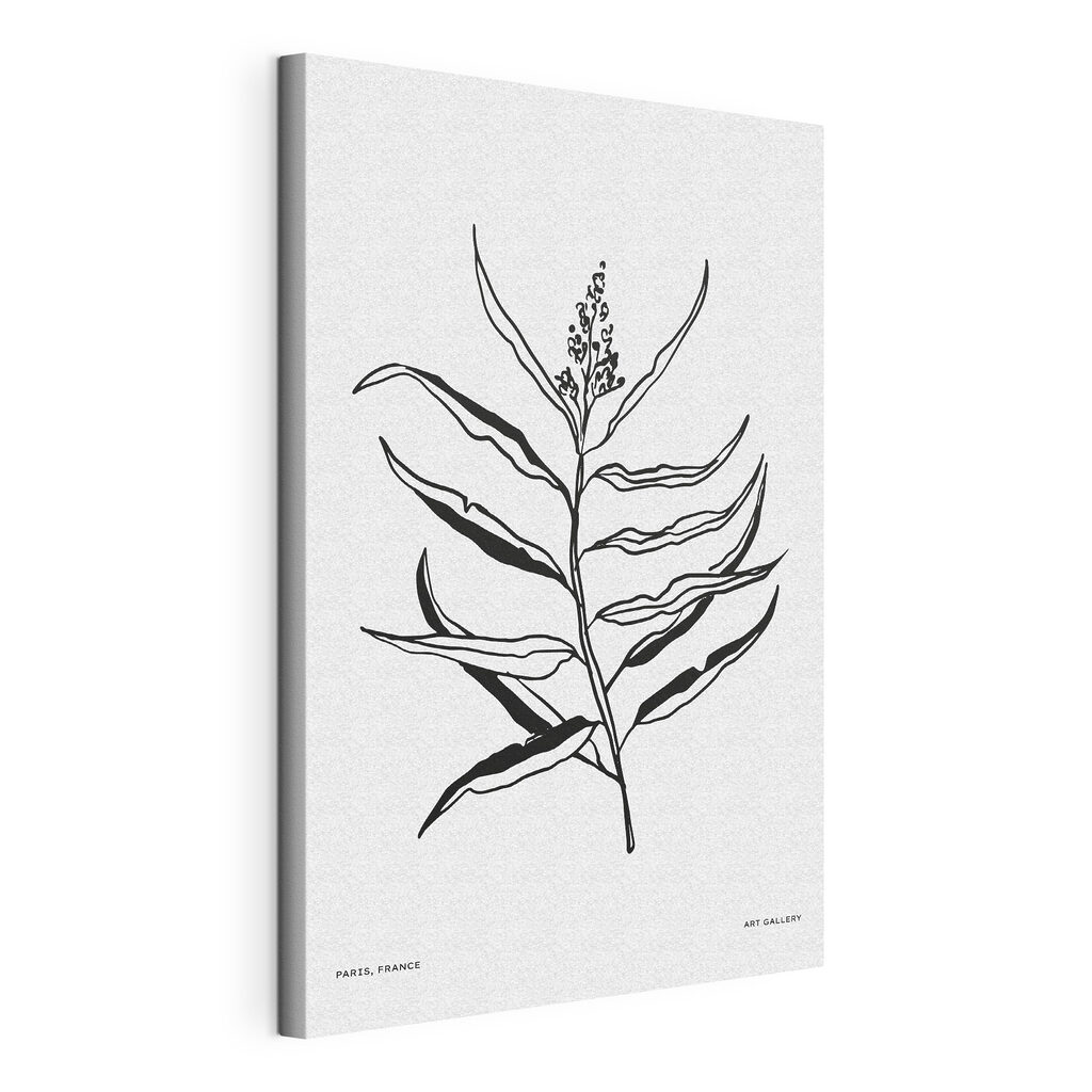 Κλαδί με μαύρες γραμμές, τεντωμένος καμβάς με συνεχή άκρη