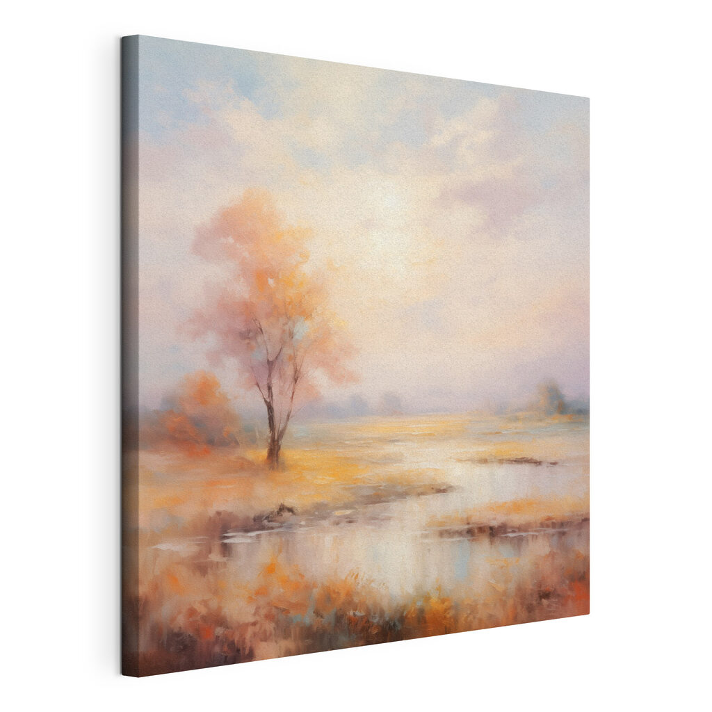 Δέντρο δίπλα στο νερό, τεντωμένος καμβάς με συνεχή άκρη