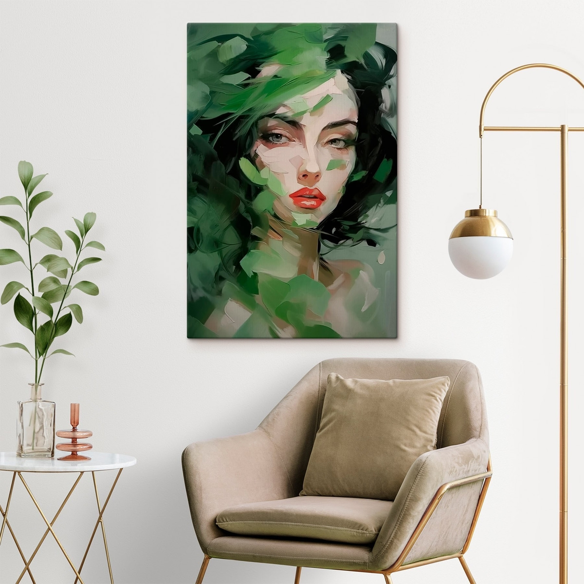 Αφηρημένο γυναικείο πορτρέτο — εσωτερικός χώρος 1