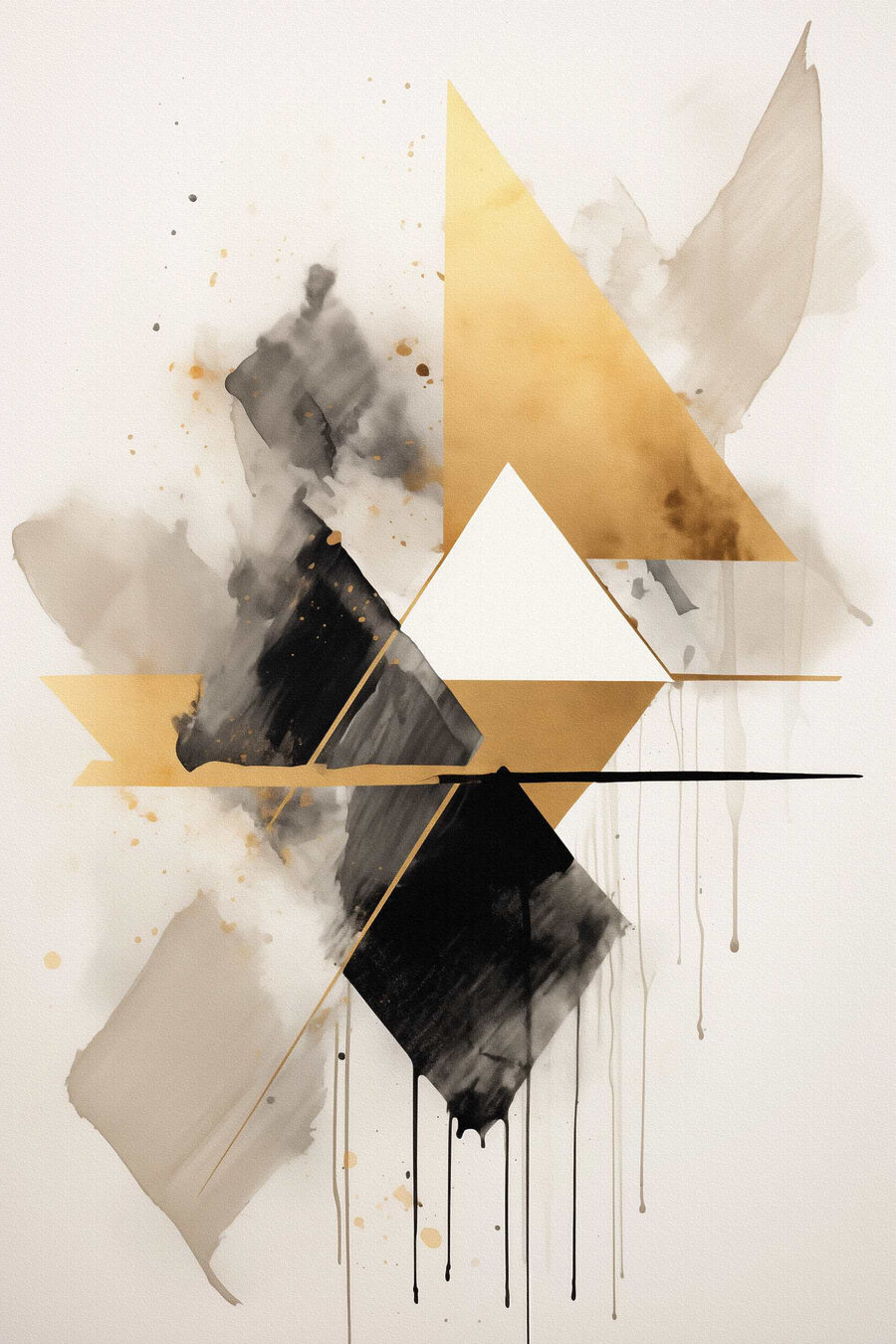 Χρυσά τρίγωνα σε γκρι — πλήρες σχέδιο