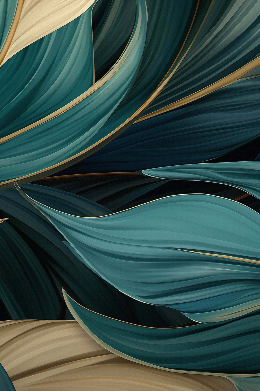 Πράσινα αφηρημένα φύλλα — πλήρες σχέδιο