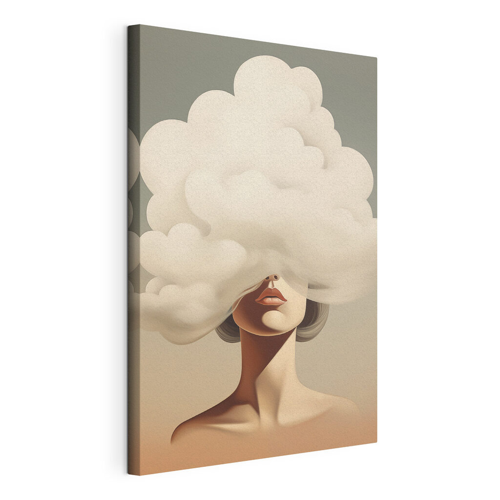 Σύννεφα πάνω από βλέμμα, τεντωμένος καμβάς με συνεχή άκρη