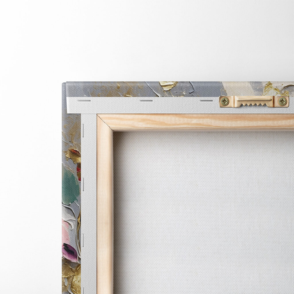 Πολύχρωμα λουλούδια με χρυσό — πίσω όψη