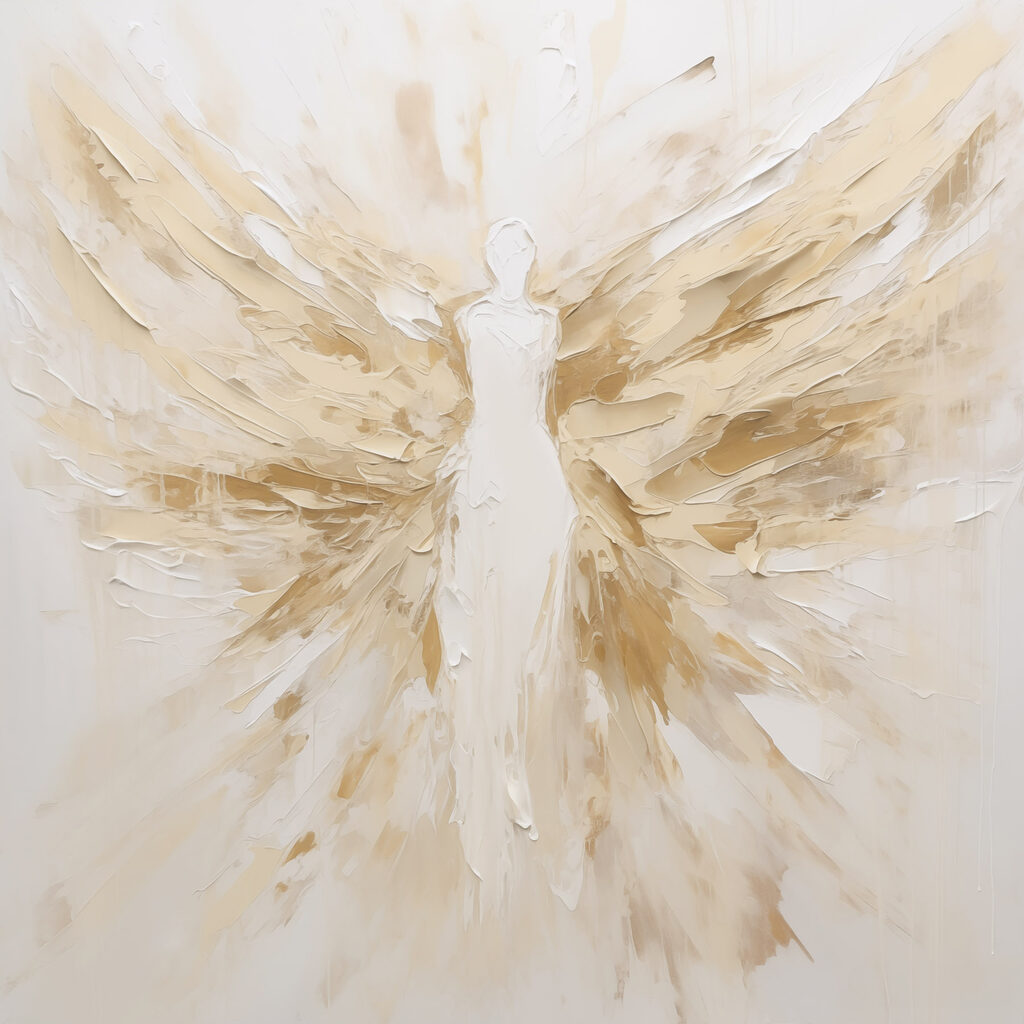 Φωτεινή μορφή με φτερά — πλήρες σχέδιο