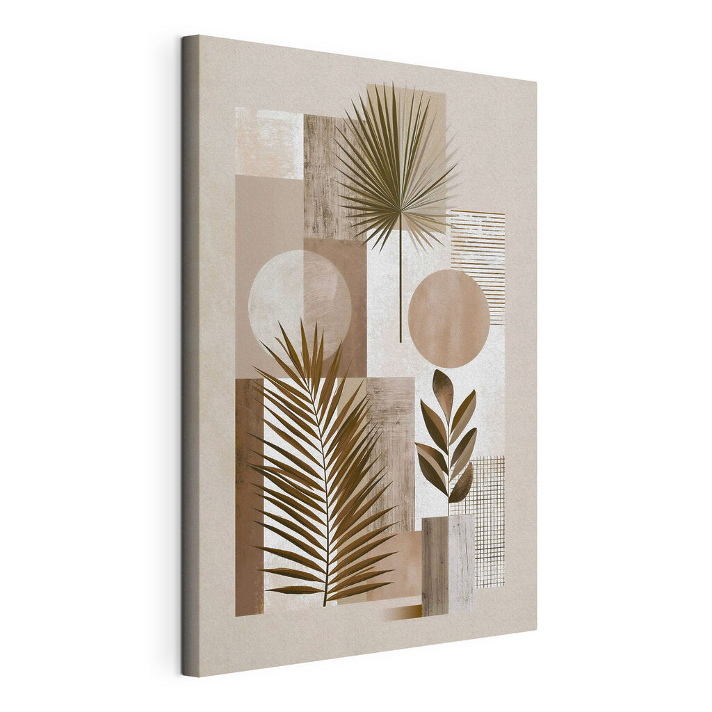 Γεωμετρικά φύλλα φοίνικα, τεντωμένος καμβάς με συνεχή άκρη
