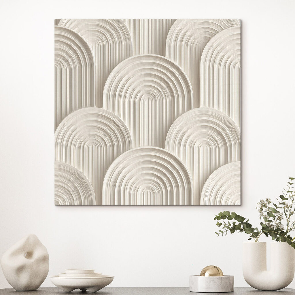 Κρεμ τόξα σε σειρές — εσωτερικός χώρος 1