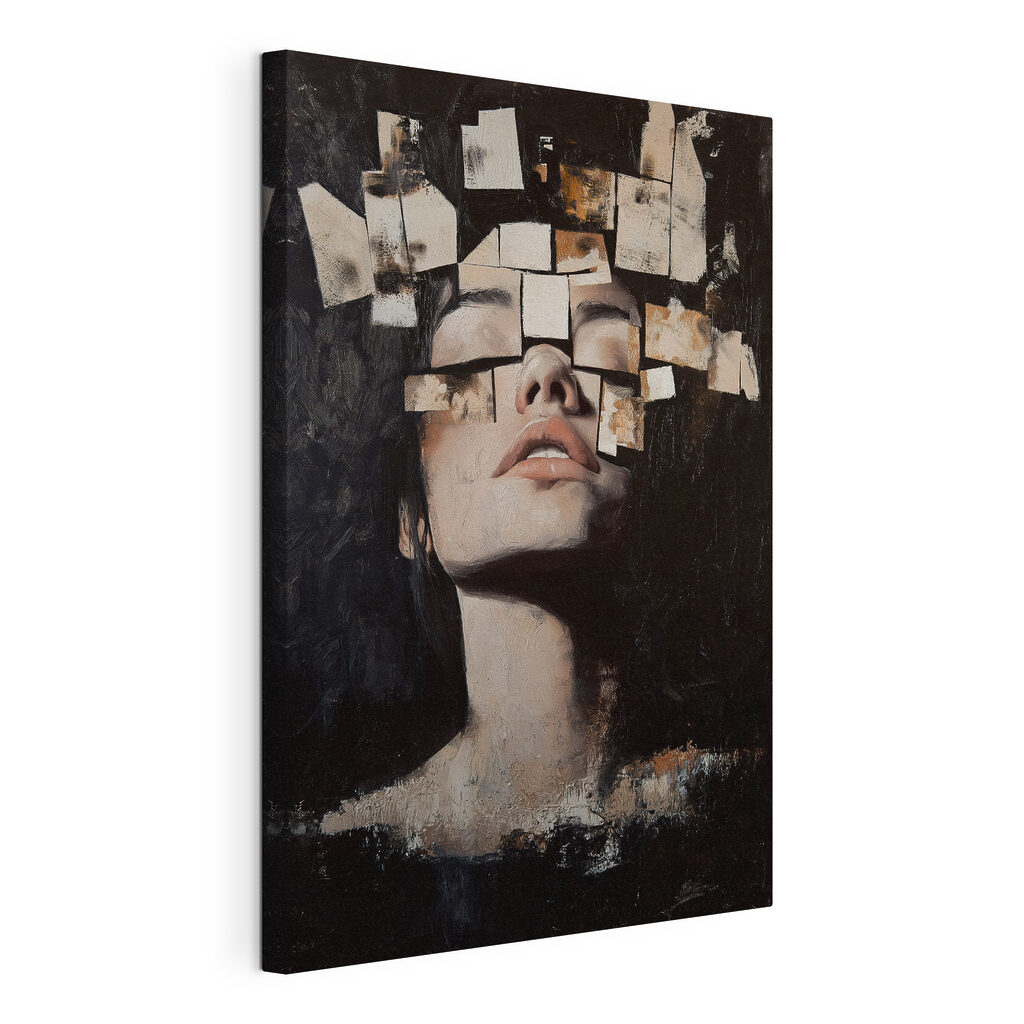 Βλέμμα πίσω από τετράγωνα, τεντωμένος καμβάς με συνεχή άκρη