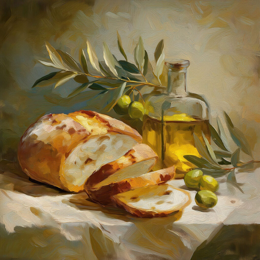 Ψωμί, ελιές και λάδι — πλήρες σχέδιο