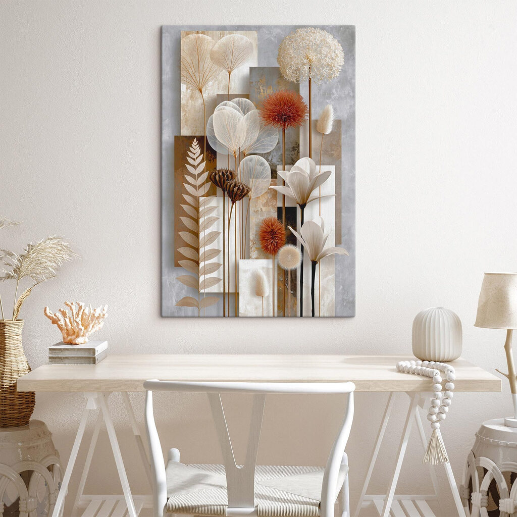 Λουλουδένια ανάγλυφα πάνελ σε εσωτερικό χώρο