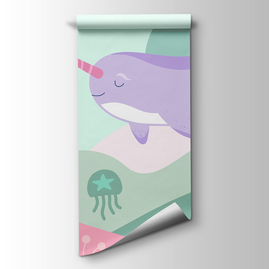 Νάρβαλ πάνω από κοράλλια — προβολή προϊόντος