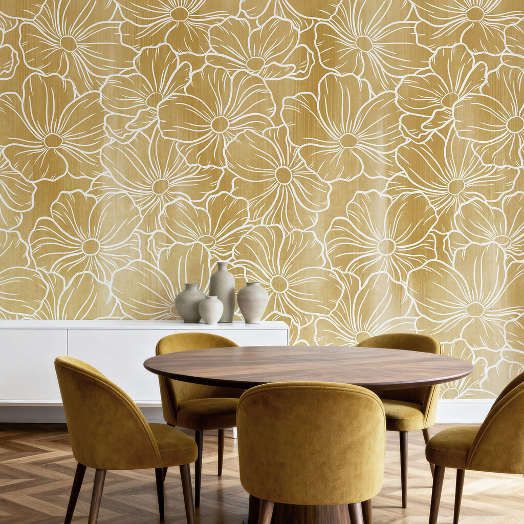 Λευκά περιγράμματα λουλουδιών — εσωτερικός χώρος 4