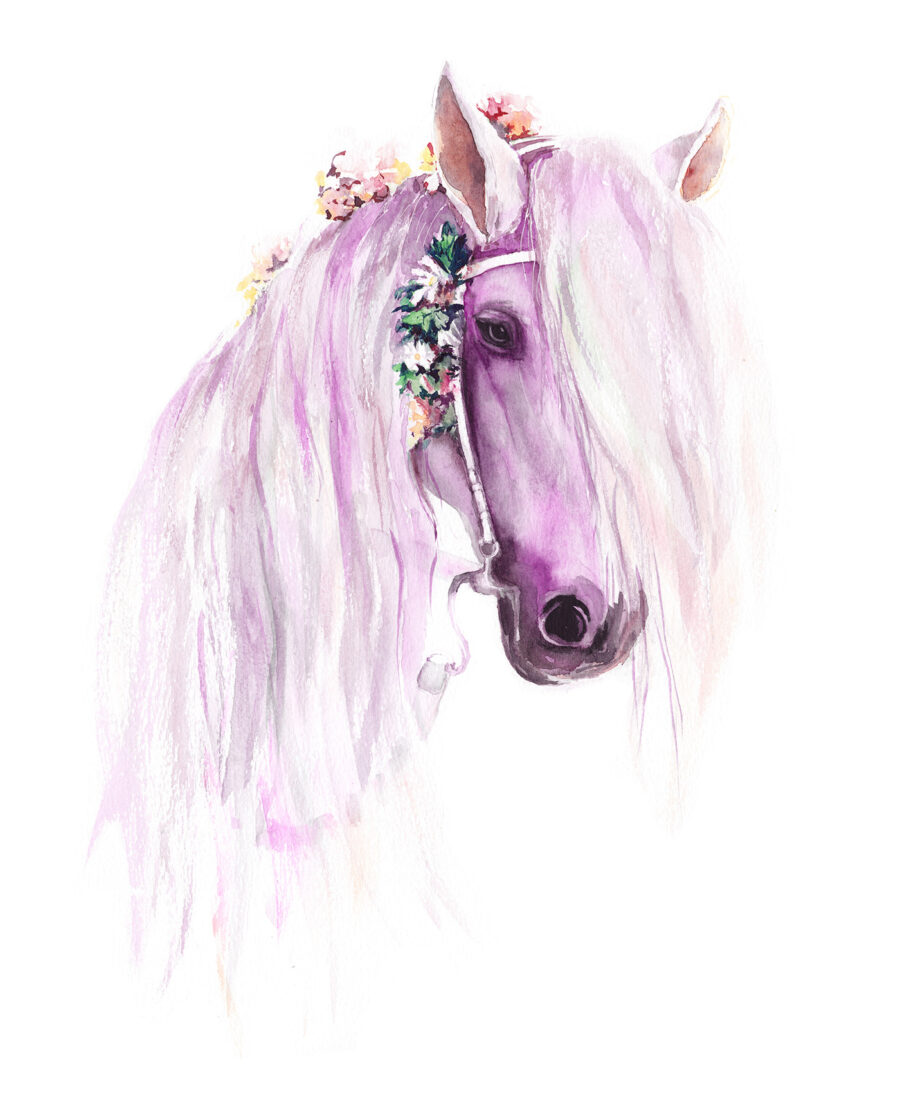 Άλογο με λουλούδια — πλήρες σχέδιο