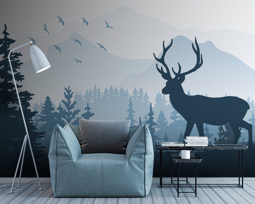 Ελάφι σε μπλε λόφο — εσωτερικός χώρος 1