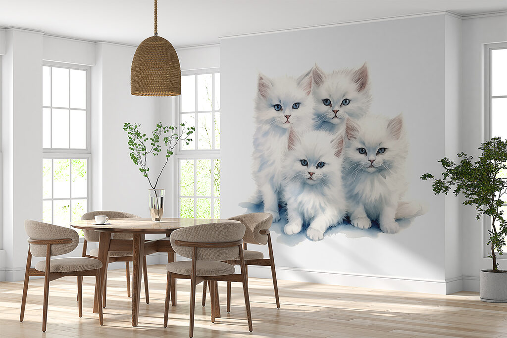 Λευκά γατάκια μαζί — εσωτερικός χώρος 2