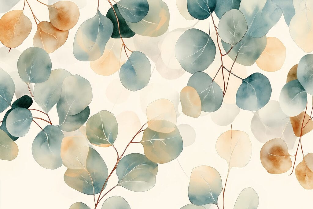 Φύλλα σε ακουαρέλα — πλήρες σχέδιο