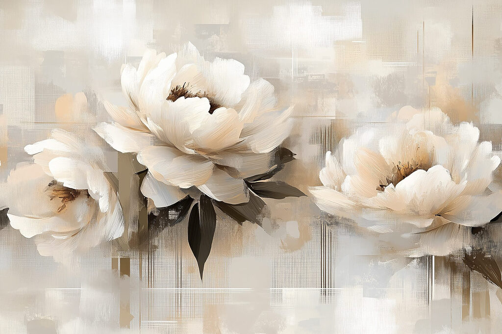 Παιώνιες με πινελιές — πλήρες σχέδιο